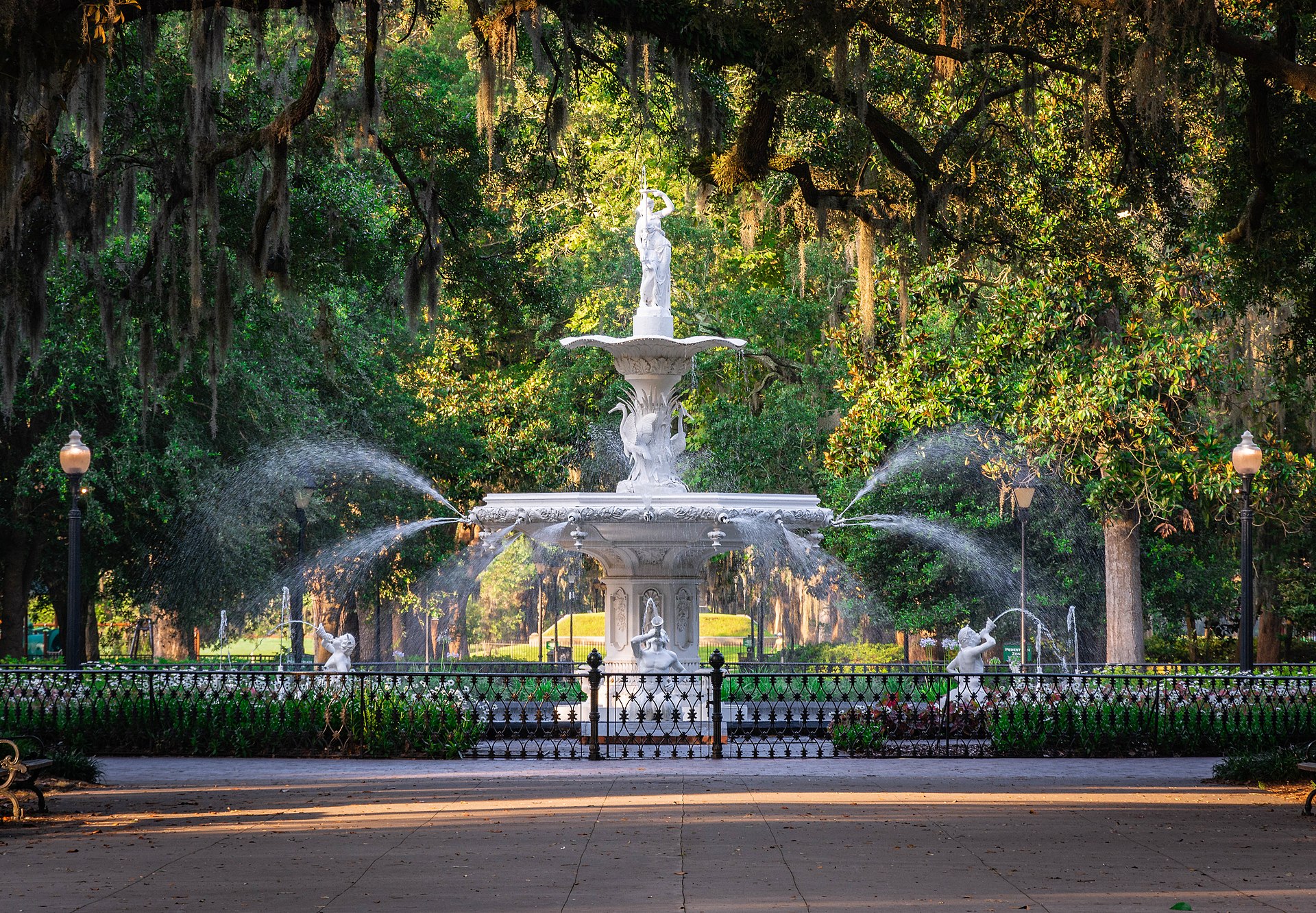 The Forsyth Park fountain in Savannah, Georgia.